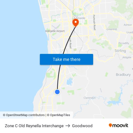 Zone C Old Reynella Interchange to Goodwood map