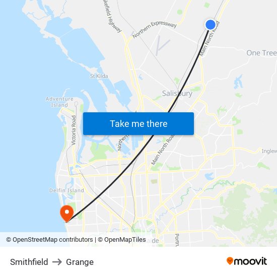 Smithfield to Grange map