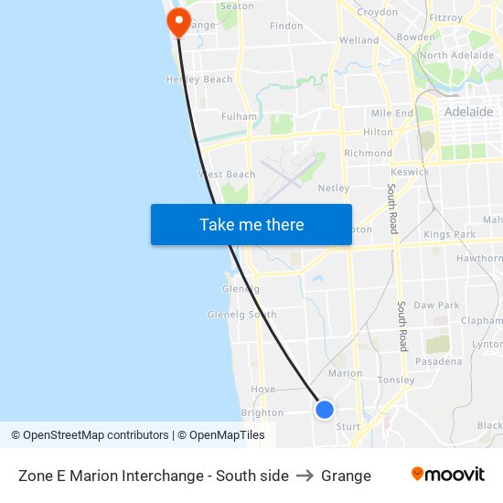 Zone E Marion Interchange - South side to Grange map