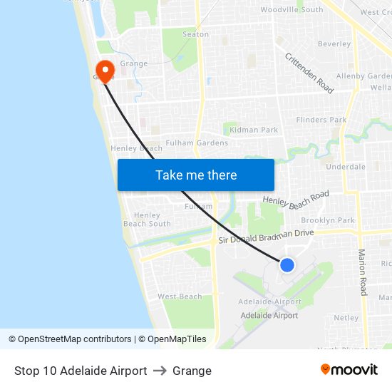 Stop 10 Adelaide Airport to Grange map