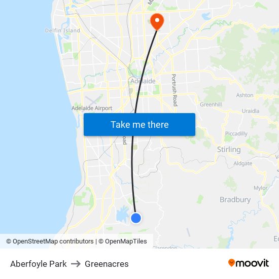 Aberfoyle Park to Greenacres map