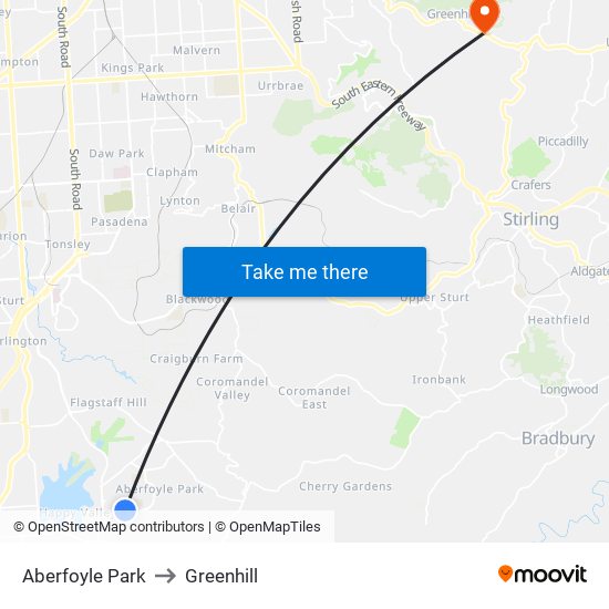 Aberfoyle Park to Greenhill map