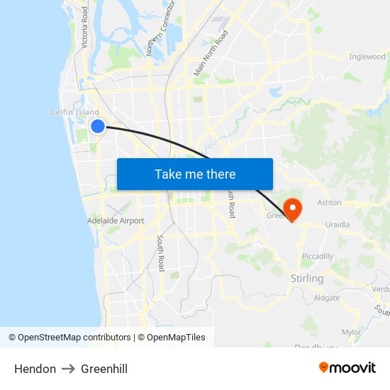 Hendon to Greenhill map