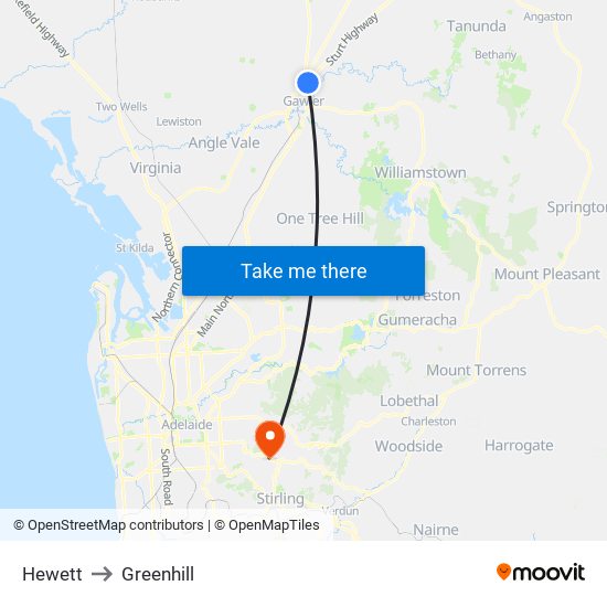 Hewett to Greenhill map