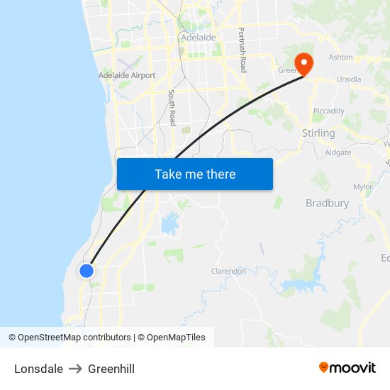 Lonsdale to Greenhill map