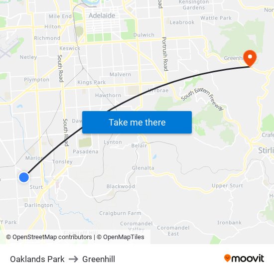 Oaklands Park to Greenhill map