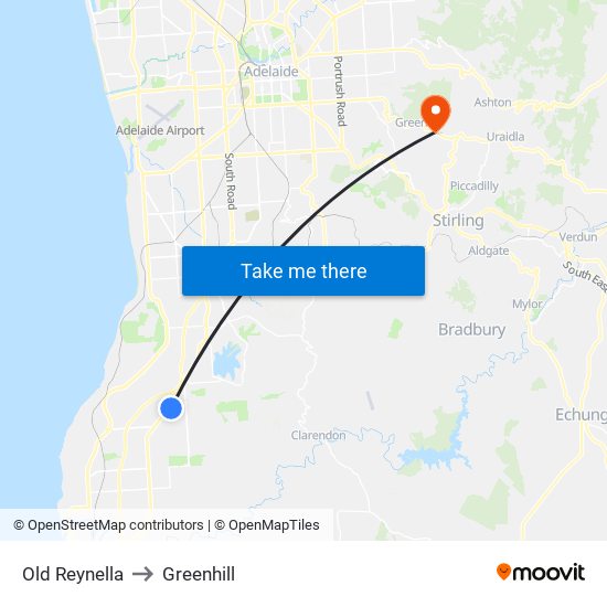 Old Reynella to Greenhill map