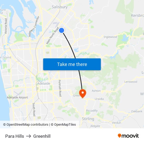 Para Hills to Greenhill map