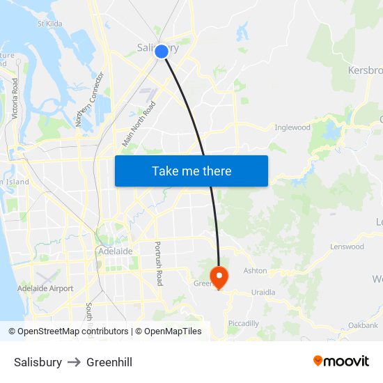 Salisbury to Greenhill map