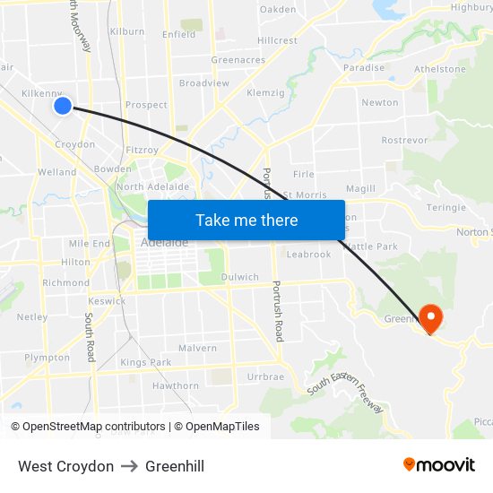 West Croydon to Greenhill map