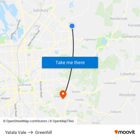 Yatala Vale to Greenhill map