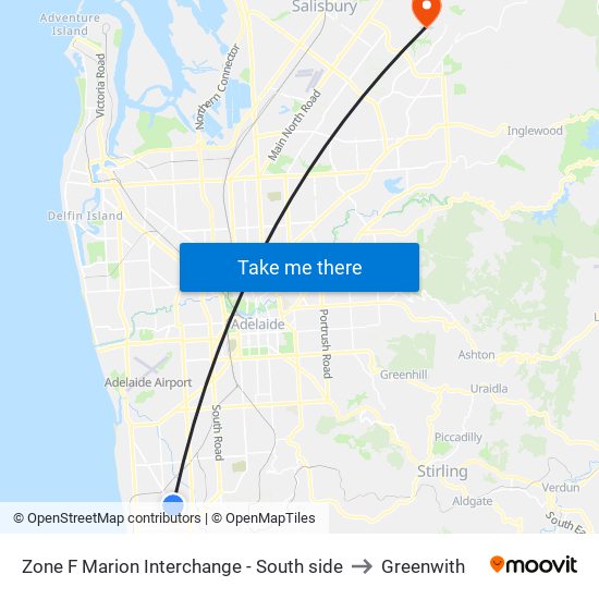 Zone F Marion Interchange - South side to Greenwith map