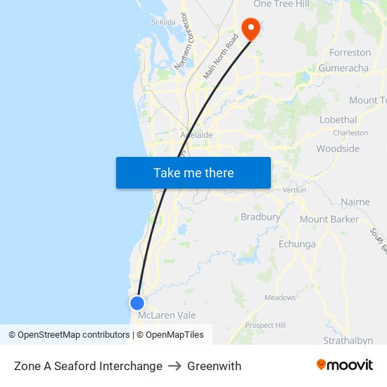 Zone A Seaford Interchange to Greenwith map