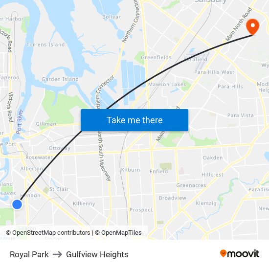 Royal Park to Gulfview Heights map