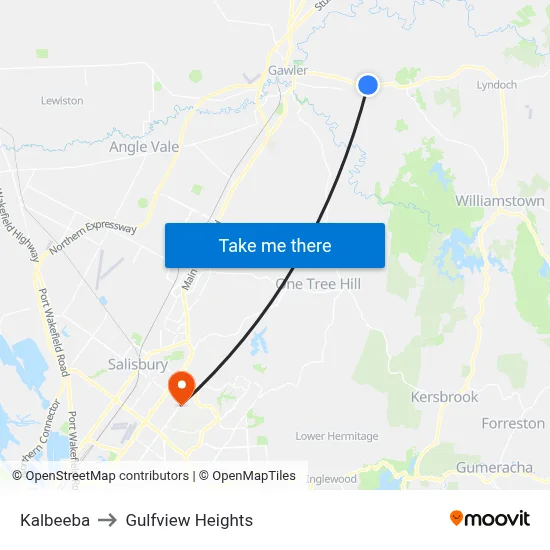 Kalbeeba to Gulfview Heights map