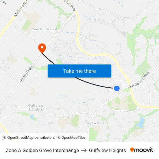 Zone A Golden Grove Interchange to Gulfview Heights map