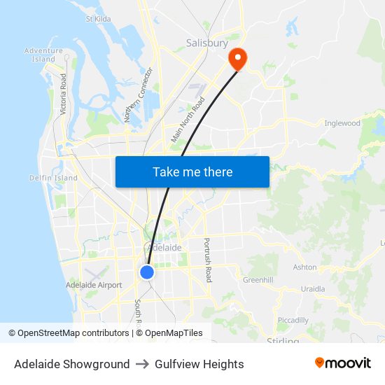 Adelaide Showground to Gulfview Heights map