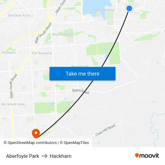 Aberfoyle Park to Hackham map