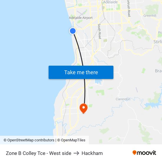 Zone B Colley Tce - West side to Hackham map