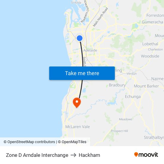 Zone D Arndale Interchange to Hackham map
