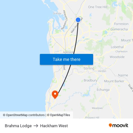 Brahma Lodge to Hackham West map