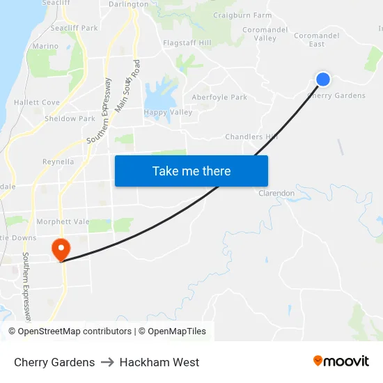 Cherry Gardens to Hackham West map