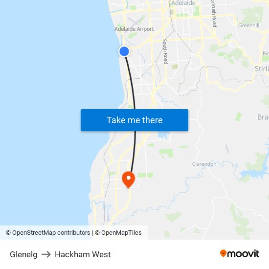 Glenelg to Hackham West map