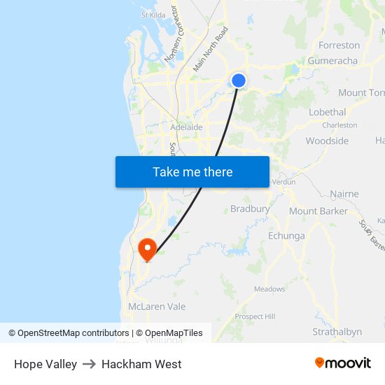 Hope Valley to Hackham West map