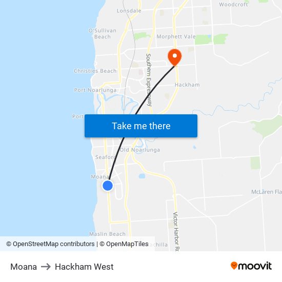 Moana to Hackham West map
