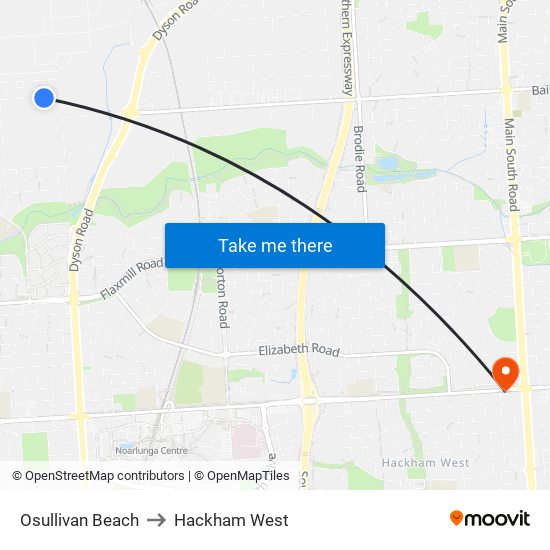 Osullivan Beach to Hackham West map