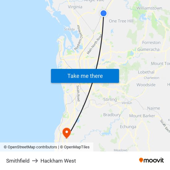 Smithfield to Hackham West map