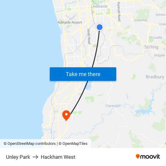 Unley Park to Hackham West map