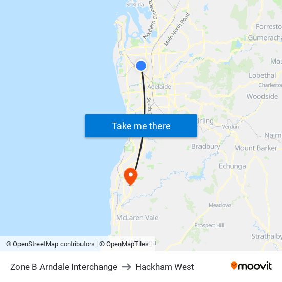 Zone B Arndale Interchange to Hackham West map