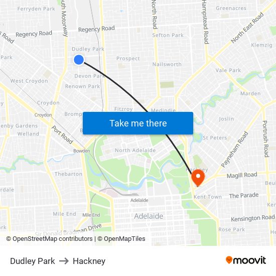 Dudley Park to Hackney map