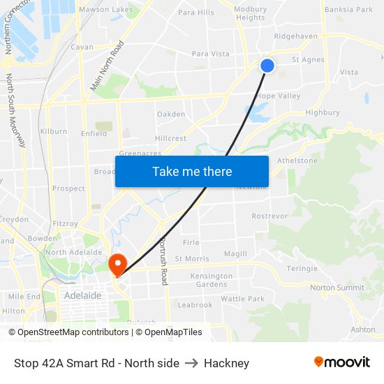 Stop 42A Smart Rd - North side to Hackney map