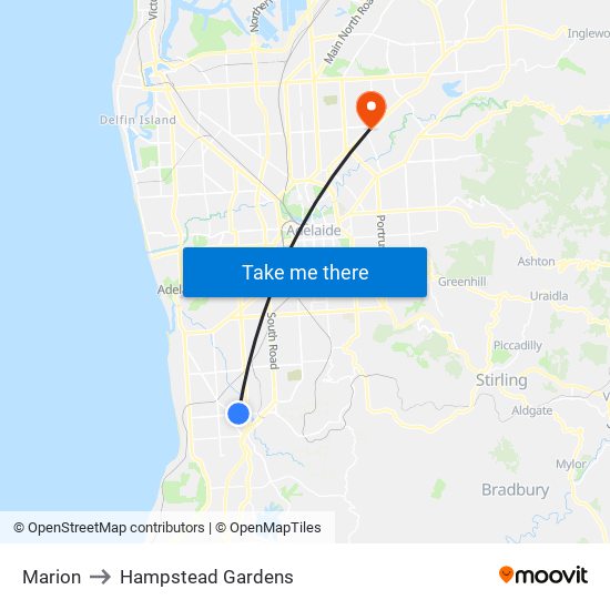 Marion to Hampstead Gardens map