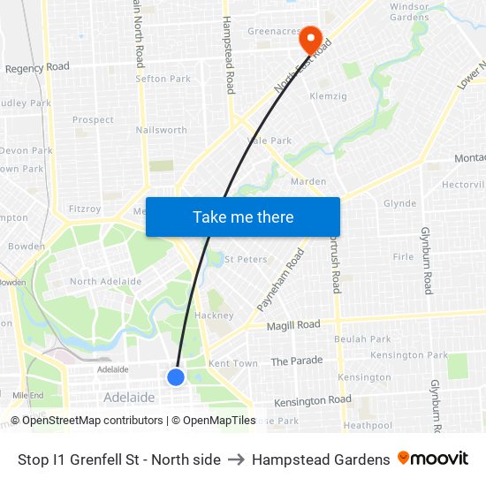 Stop I1 Grenfell St - North side to Hampstead Gardens map