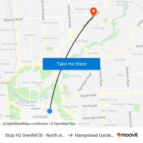 Stop H2 Grenfell St - North side to Hampstead Gardens map