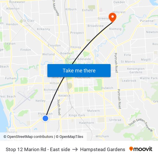 Stop 12 Marion Rd - East side to Hampstead Gardens map