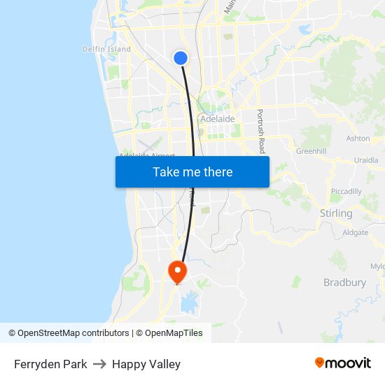 Ferryden Park to Happy Valley map