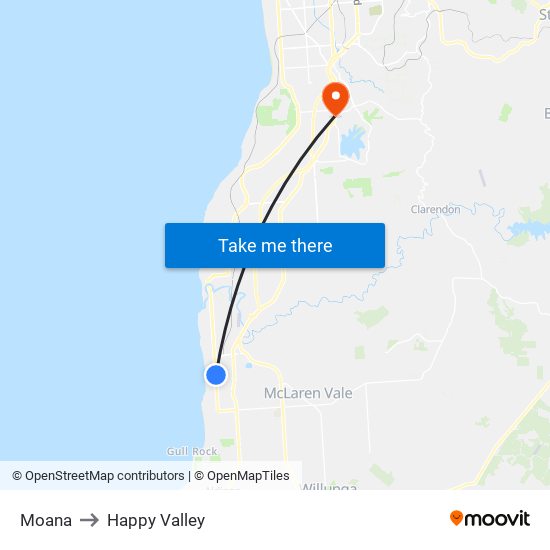 Moana to Happy Valley map