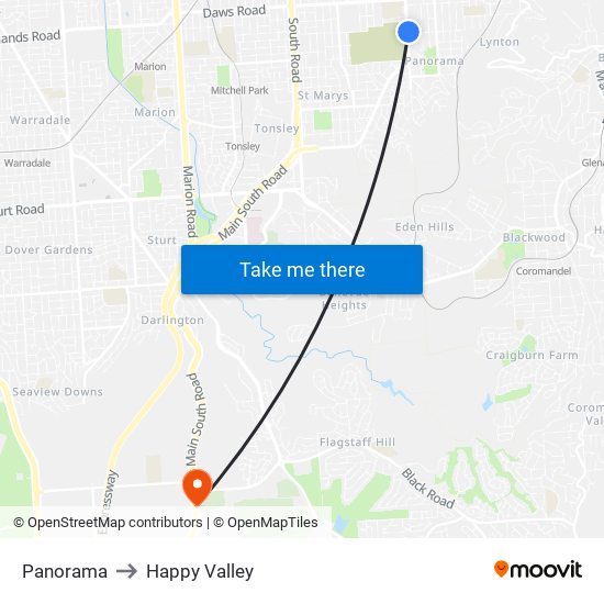 Panorama to Happy Valley map