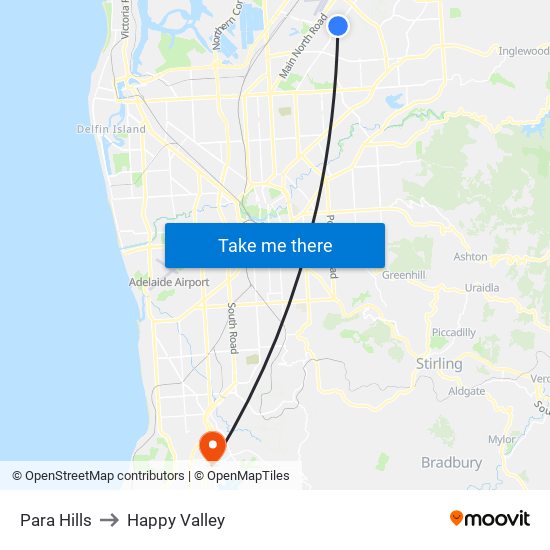 Para Hills to Happy Valley map