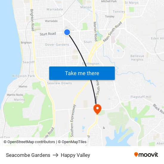 Seacombe Gardens to Happy Valley map