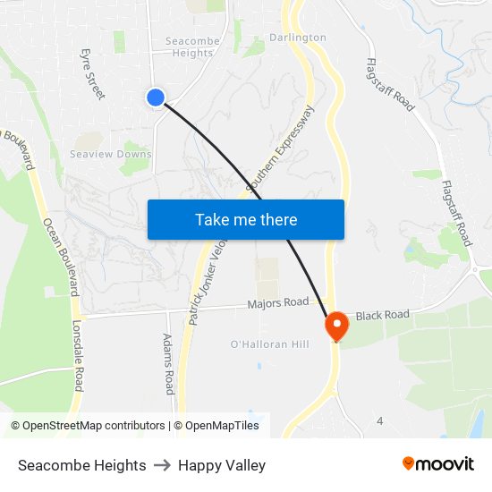 Seacombe Heights to Happy Valley map