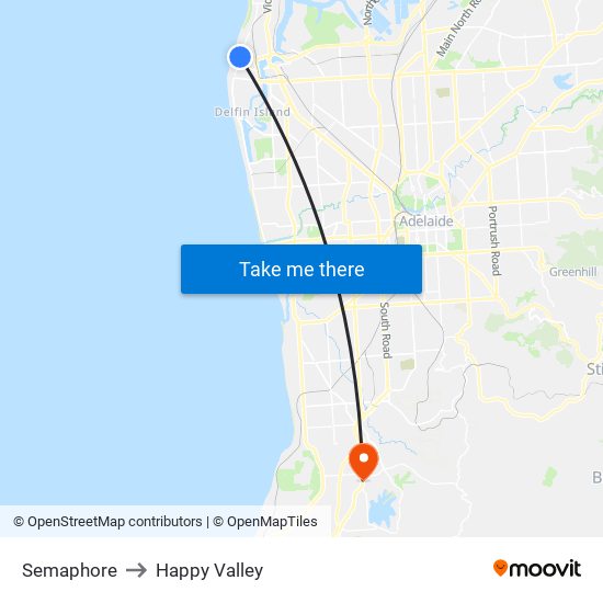 Semaphore to Happy Valley map