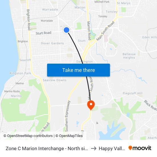 Zone C Marion Interchange - North side to Happy Valley map