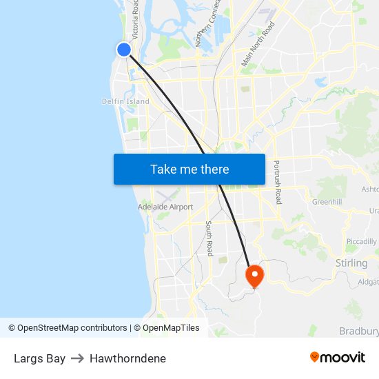 Largs Bay to Hawthorndene map