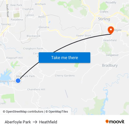 Aberfoyle Park to Heathfield map