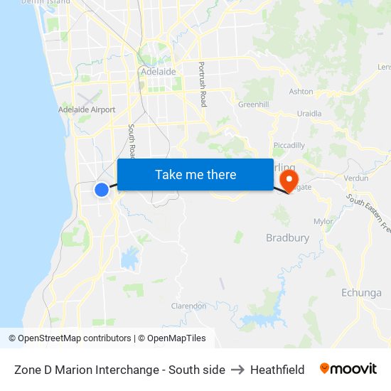 Zone D Marion Interchange - South side to Heathfield map